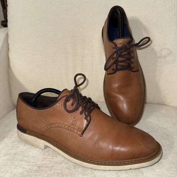 Cole Haan GoTo Plain Toe Oxford Mens 9M Brown Leather Derby Dress Shoe C34125 main image 10